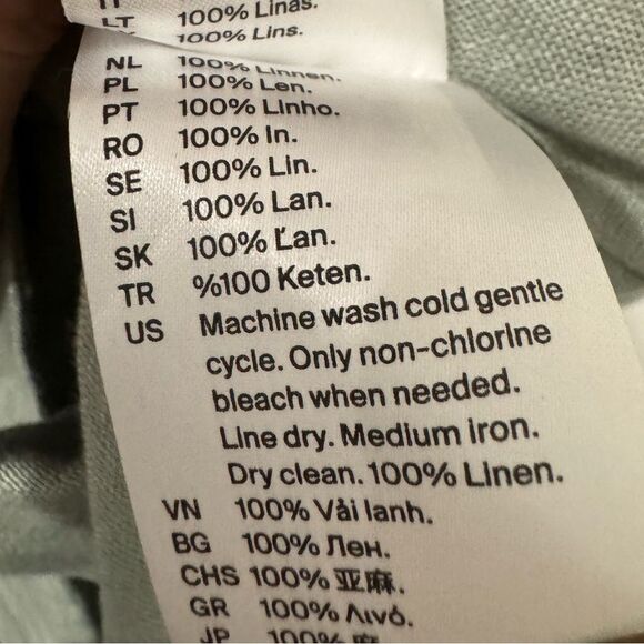 NWT COS OPEN-COLLAR LINEN SHIRT DRESS in mint green - Picture 10 of 13